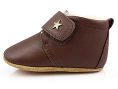 Bisgaard slippers brown with star and woollining
